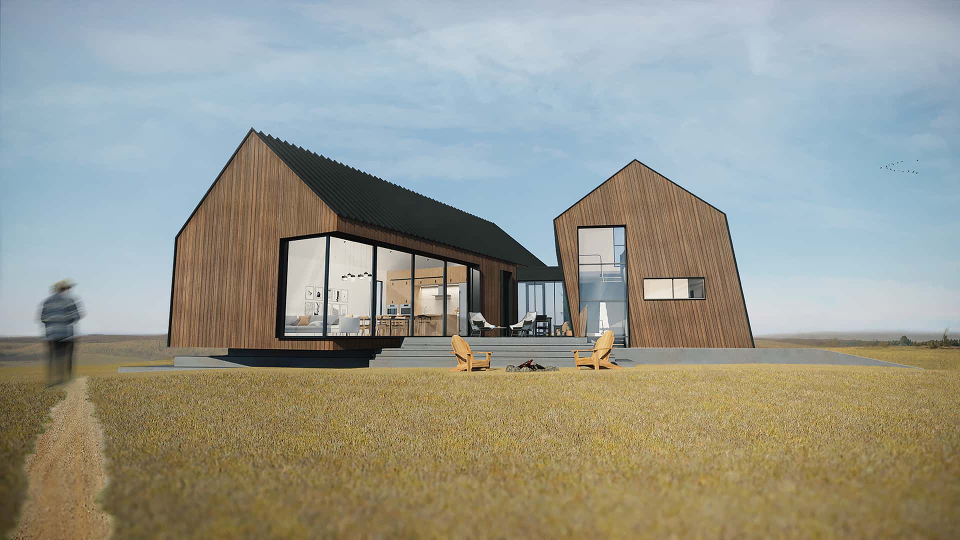 Jackfish cabin during the day.