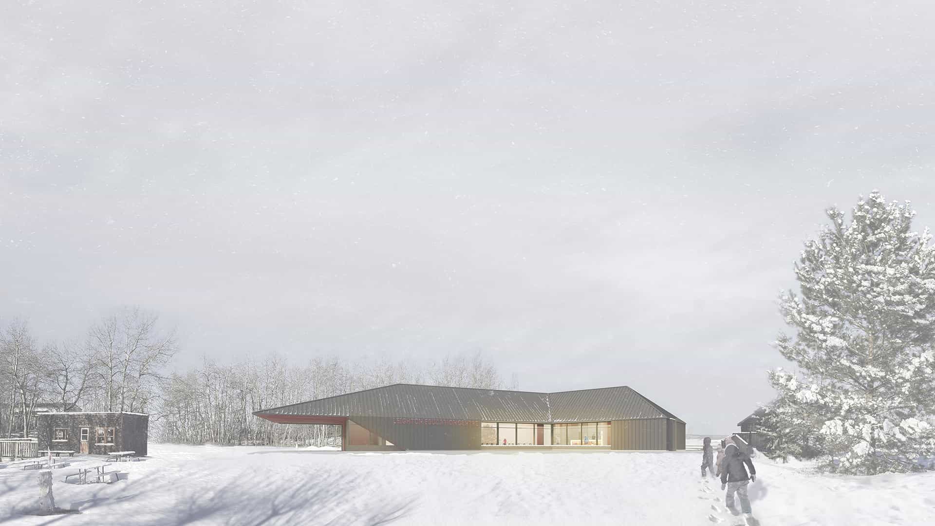Leighton Art centre in winter.