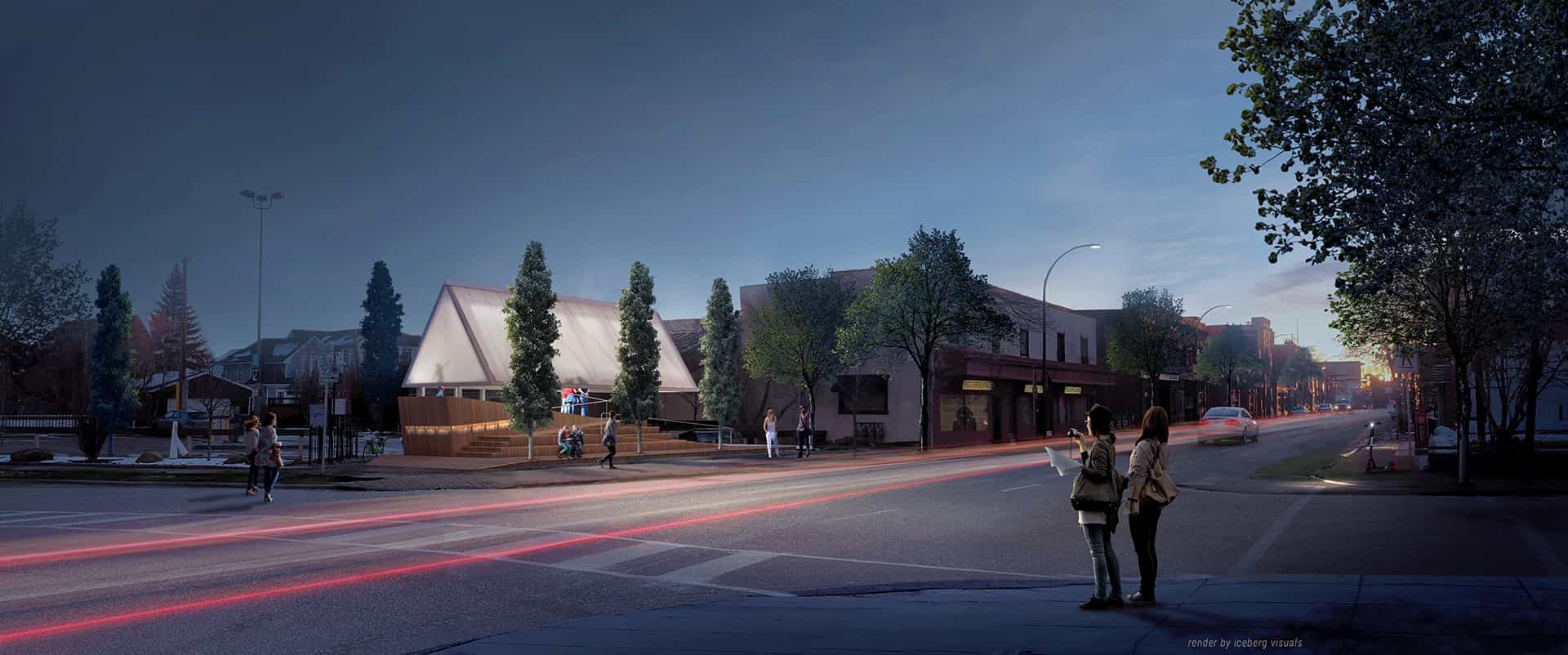 Lot 43 at night.