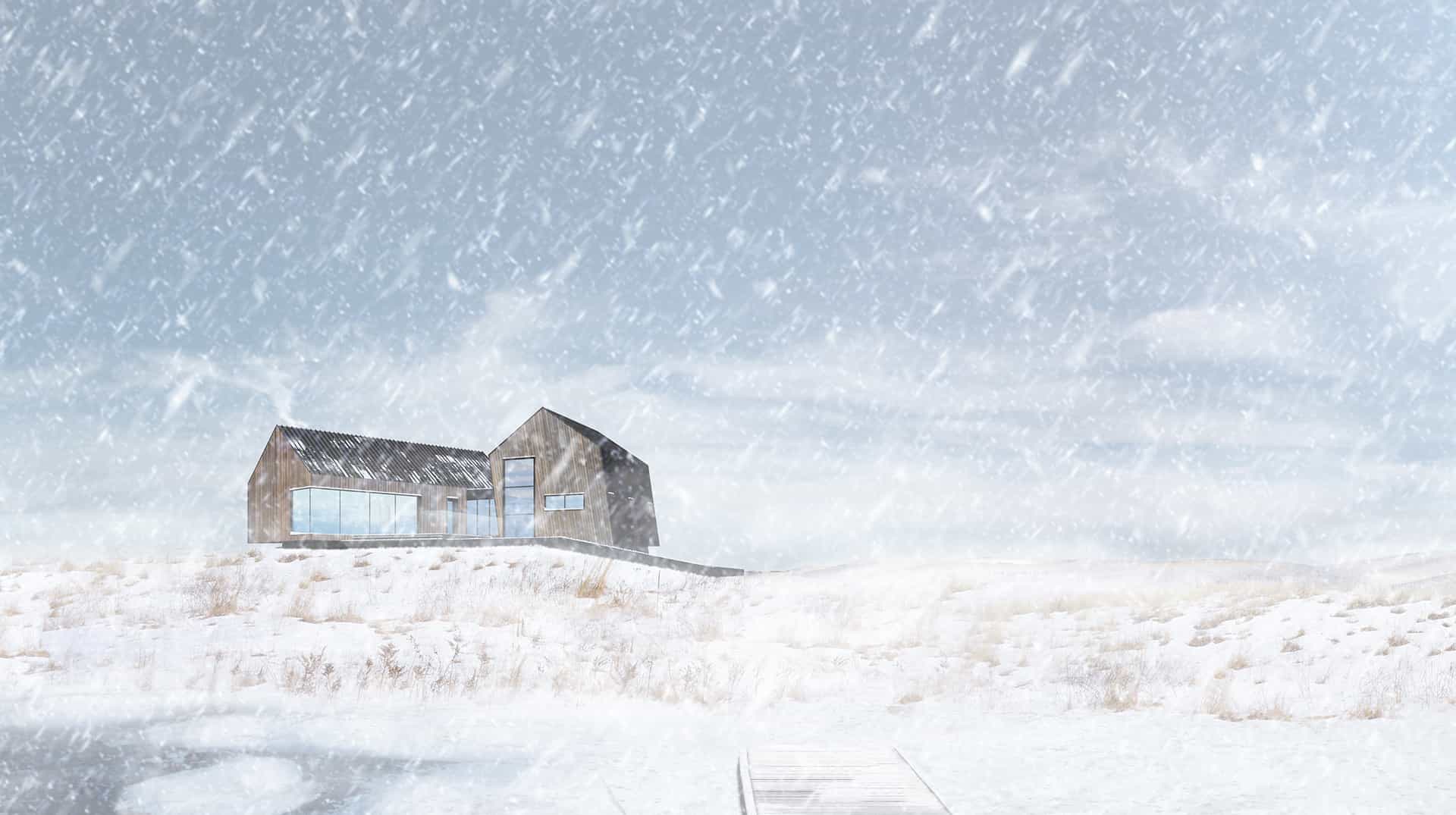 Jackfish cabin in the winter.