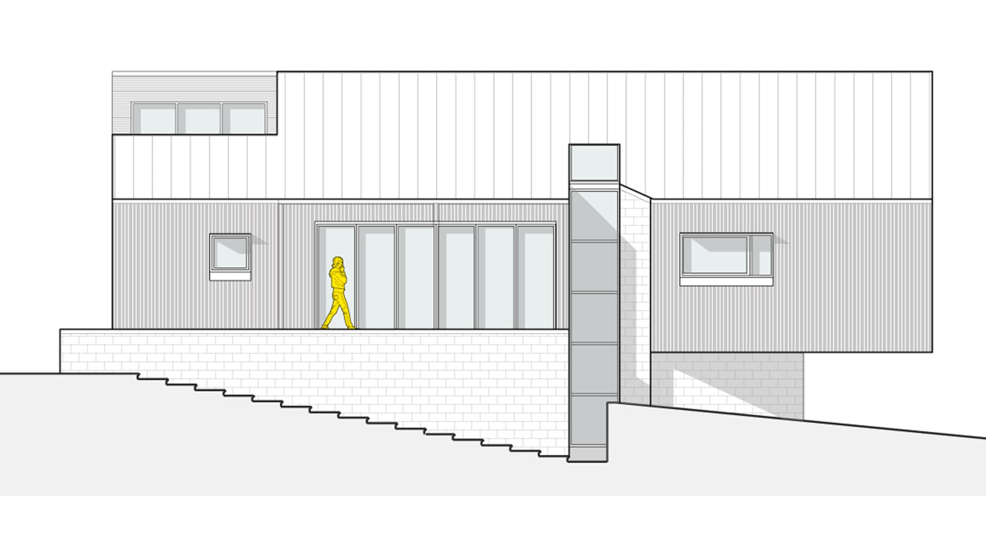 East elevation of Mar House.